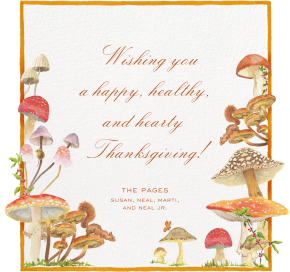 Forest Mushrooms - Thanksgiving Card by Clementina Sketchbook