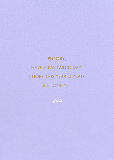 Shortcake Kitty - Birthday Card by Carolyn Suzuki Studio - Back