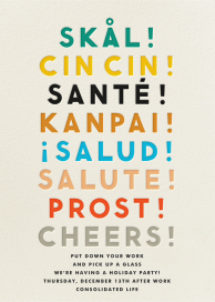 Cheers Language - Happy Hour Invitation by The Indigo Bunting