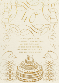 Swirly Celebration - 40th Birthday Invitation by Bernard Maisner