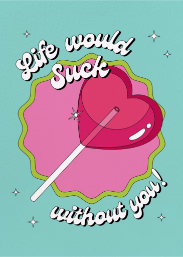 Heart Lollipop - Valentine's Day Card by Party Mountain