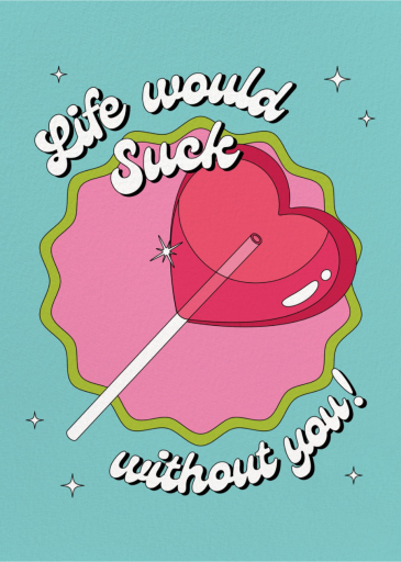 Heart Lollipop - Valentine's Day Card by Party Mountain