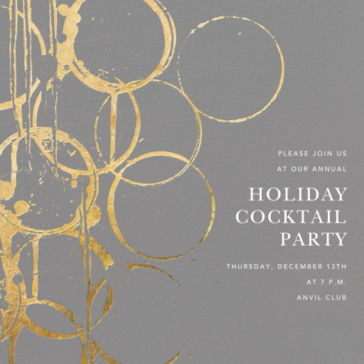 Metallic Circles Watermark - Corporate Holiday Party Invitation by Kelly Wearstler