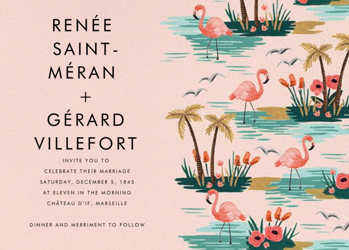 Flamingo Lagoon (Horizontal) - Wedding Invitation by Rifle Paper Co.