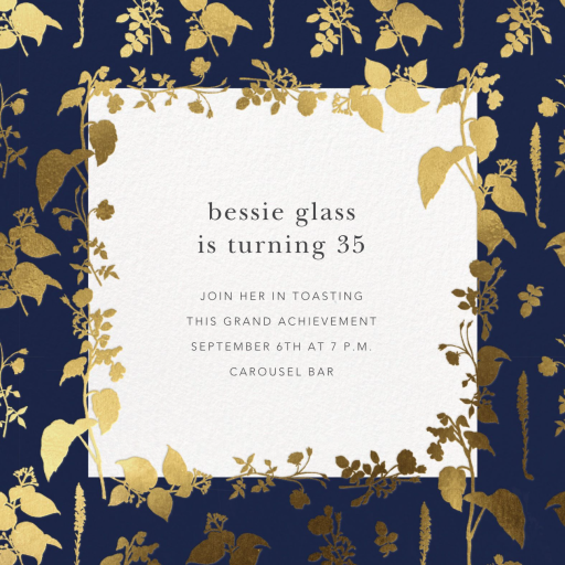 Stamped Greenery - Wine Tasting Invitation by Oscar de la Renta