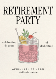 Nightcap - Retirement and Farewell Party Invitation by Martha Stewart