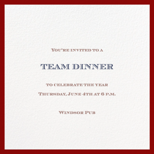 Red Square Border - Business Dinner Invitation by Paperless Post