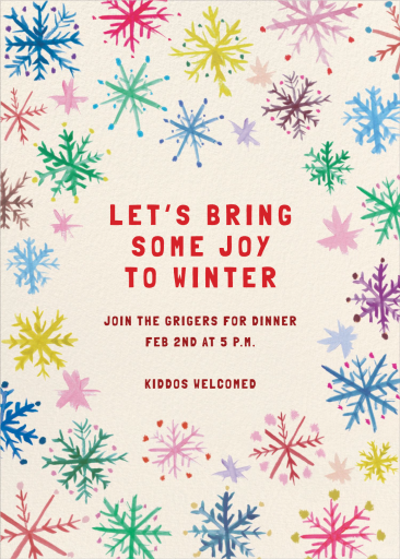 Colorful Snowflake Invitation