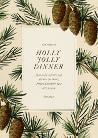 Pine and Sprig Border - Dinner Party Invitation by John Derian