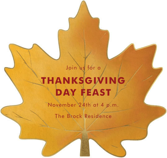 Yellow Leaf Cutout - Invitation by Meri Meri