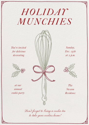 Whisk and Ribbon Holiday - Invitation by Martha Stewart
