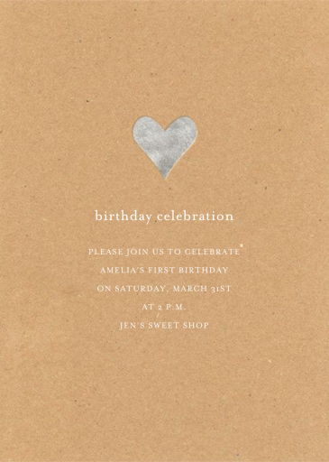 Foil Heart - Birthday Invitation by Sugar Paper