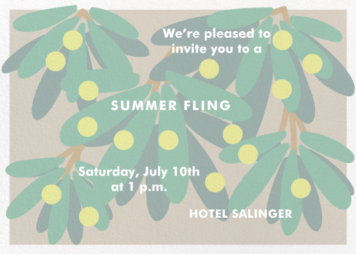 Lemon Drop Greenery - Invitation by Gold Rush Paper