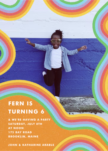 Squiggle Rainbow Frame - Birthday Invitation by Paperless Post