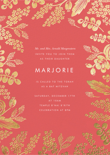 Heather and Lace - Bar & Bat Mitzvah Invitation by Rifle Paper Co.