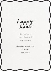 Black Wavy Edge - Happy Hour Invitation by Sugar Paper