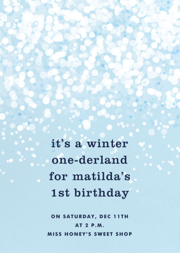 Snow Flurry - First Birthday Invitation by Paperless Post