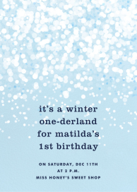 Snow Flurry - First Birthday Invitation by Paperless Post