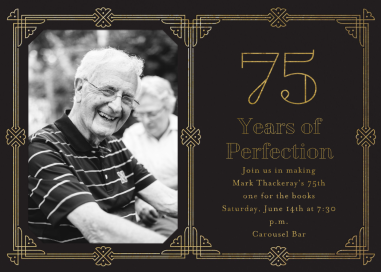 Gilt Border Birthday - 75th Birthday Invitation by Paperless Post