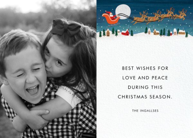 Papá Noel a la luz de la luna (foto) - Card de Navidad Card Rifle Paper Co.