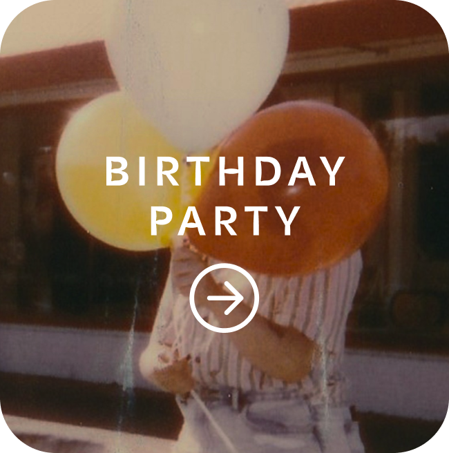Birthday Party Balloons picture with "Birthday Party" text and an arrow overlaid