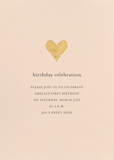 Foil Heart - Birthday Invitation by Sugar Paper