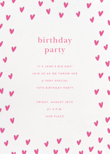 Border of Hearts - Birthday Invitation by Sugar Paper