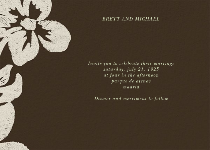 Flora Horizontal - Wedding Invitation by Oscar de la Renta
