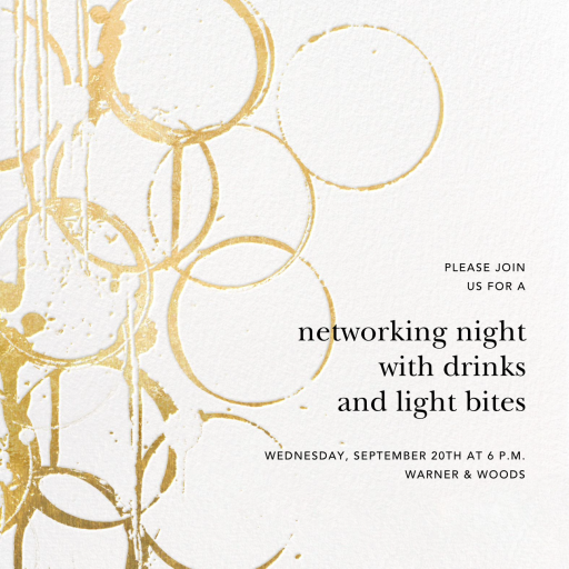 Metallic Circles Watermark - Networking Event Invitation by Kelly Wearstler