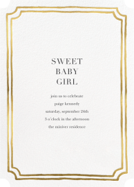 Double Border Indented Corners - Baby Shower Invitation by Sugar Paper