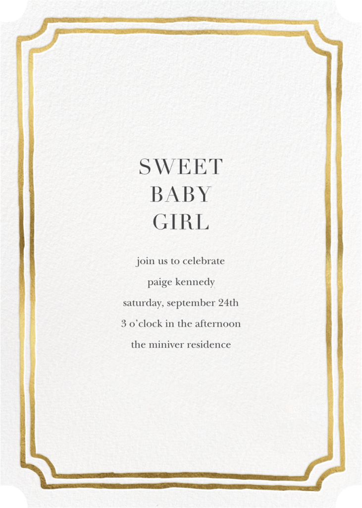 Double Border Indented Corners - Baby Shower Invitation | Send online ...