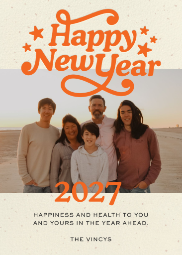 Photo Retro New Year 2027 Card