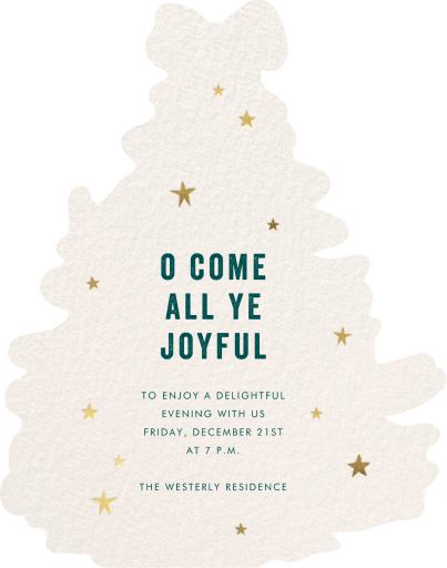 Illustrated Tree Bow Invitation - Back