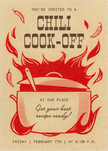Flaming Chili - Fall Party Invitation by Paperless Post