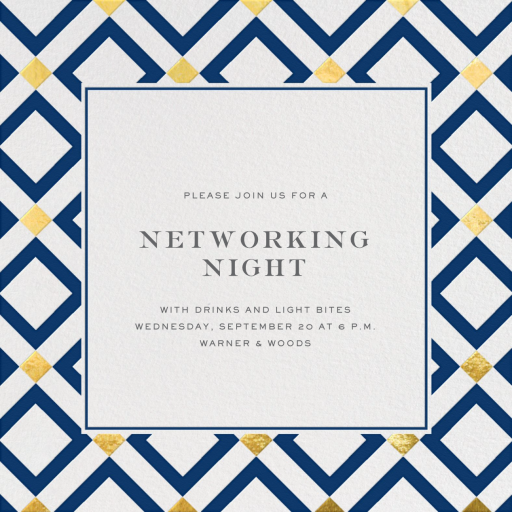 Gold Diamond Tile - Networking Event Invitation by Jonathan Adler