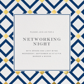 Gold Diamond Tile - Networking Event Invitation by Jonathan Adler