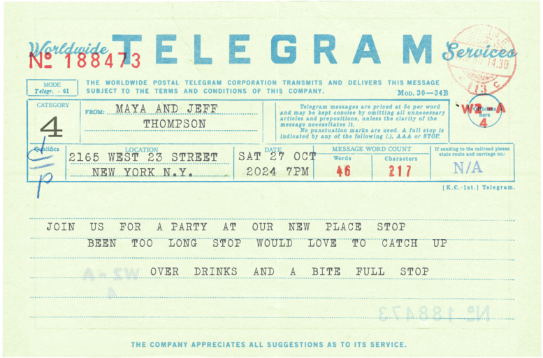 On the Gram - Celebration Invitation by Annie Atkins