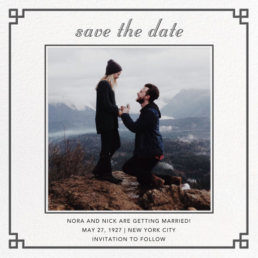 Nixon Border (Photo Save the Date) - Invitation by Jonathan Adler