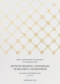 Pearl Embroidery (Tall) - Anniversary Invitation by Oscar de la Renta