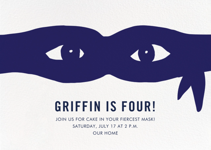 Ninja Mask - Birthday Invitation by Linda and Harriett