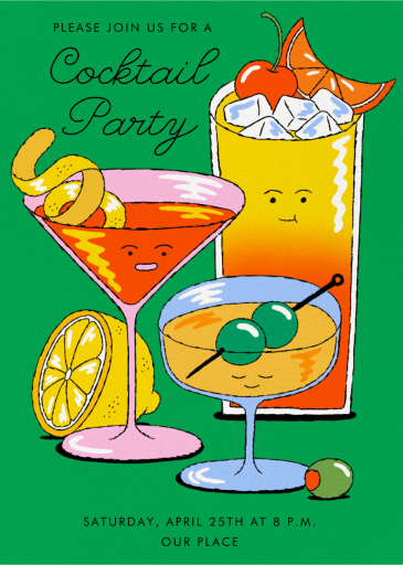 Smiling Cocktails - Party Invitation by Min Heo