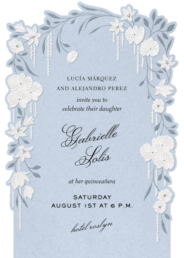 Enchanted Garden Frame - Quinceañera Invitation by Paperless Post