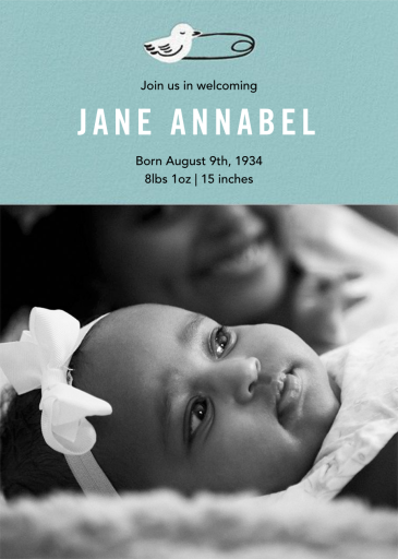 Duck Pin Photo - Birth Announcement by Paper Source