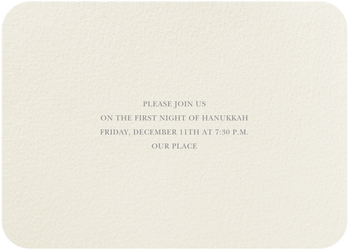 Dreidels and Gelt - Invitation by Felix Doolittle - Back