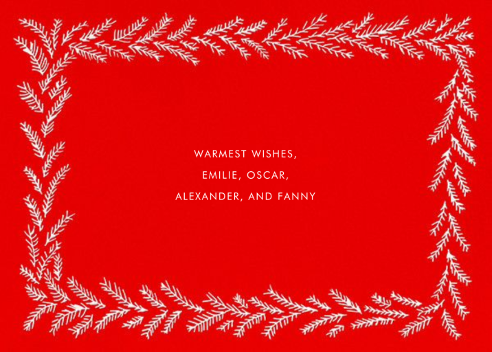 Merry Christmas Wreath Horizontal - Holiday Card by Linda and Harriett - Back