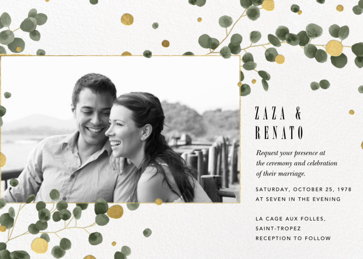 Golden Eucalyptus Photo - Invitation by Paperless Post