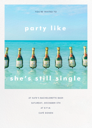 Champagne Float - Bachelorette Party Invitation by Gray Malin