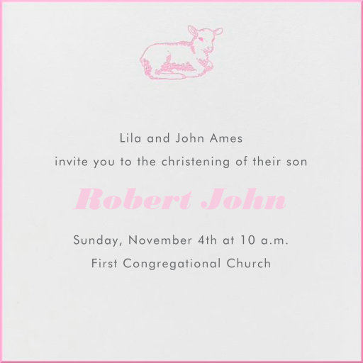 Little Lamb - Baptism & Christening Invitation by Paperless Post
