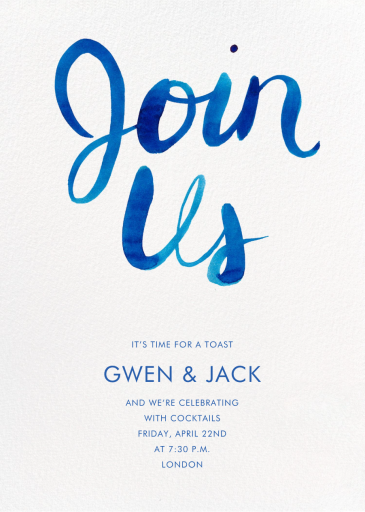 Join Us (Watercolor Script) - Engagement Party Invitation by Linda and Harriett