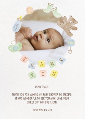 thank you baby shower wording from baby